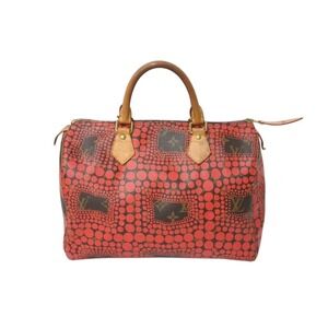 Louis Vuitton Speedy Handbag Monogram Pumpkin Dot by Yayoi Kusama Red
